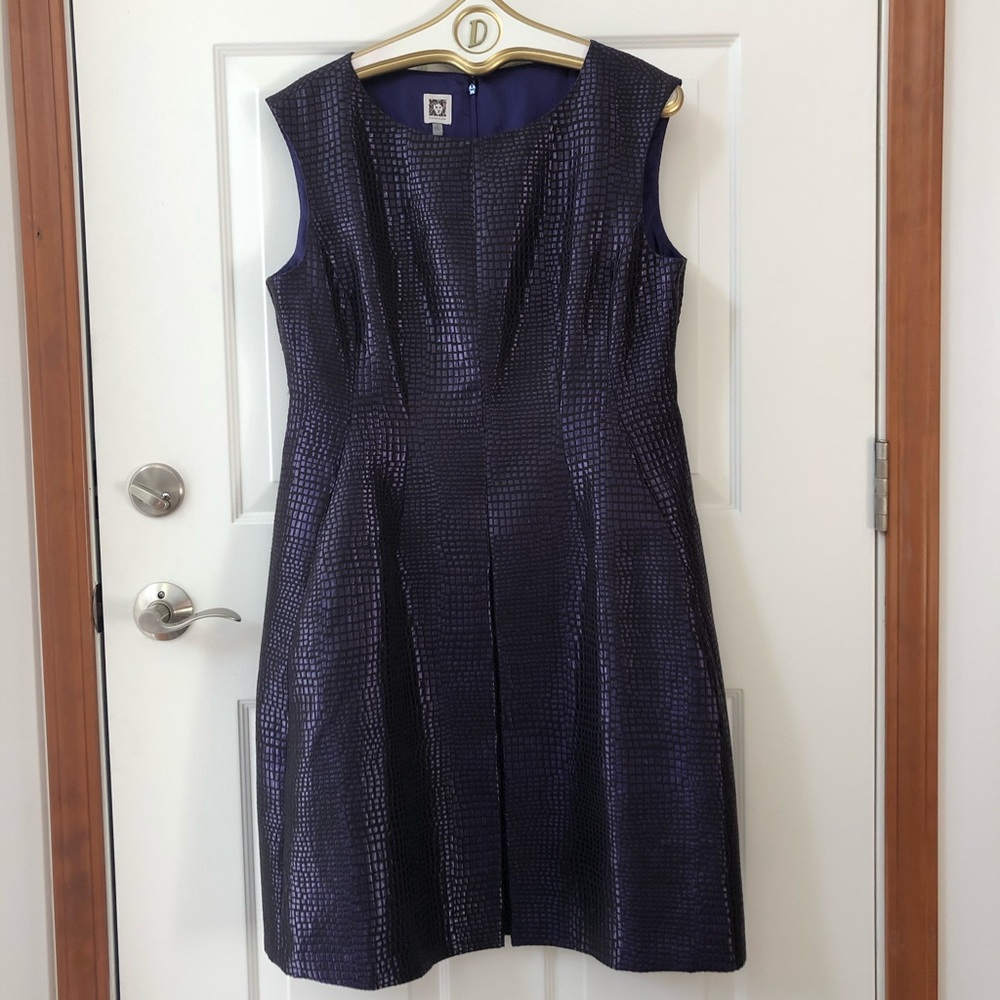 Anne Klein Fully Lined Fit & Flare Reptile Dress - Picture 2 of 11